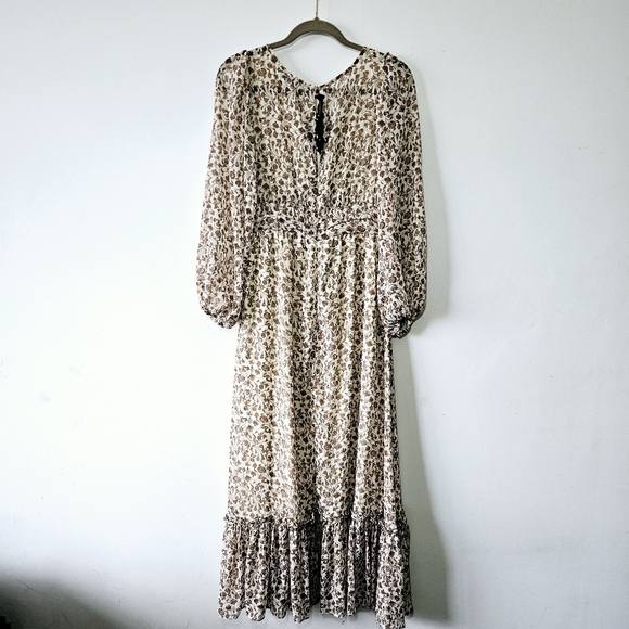 MINKPINK Floral Maxi Dress in Cream and Brown - Picture 3 of 5